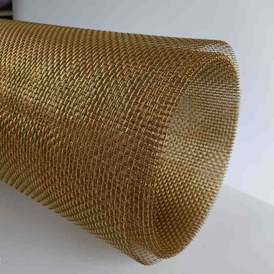 Square Hole Plain Woven Copper Wire Mesh Cloth  30m/Roll Wear Resistant